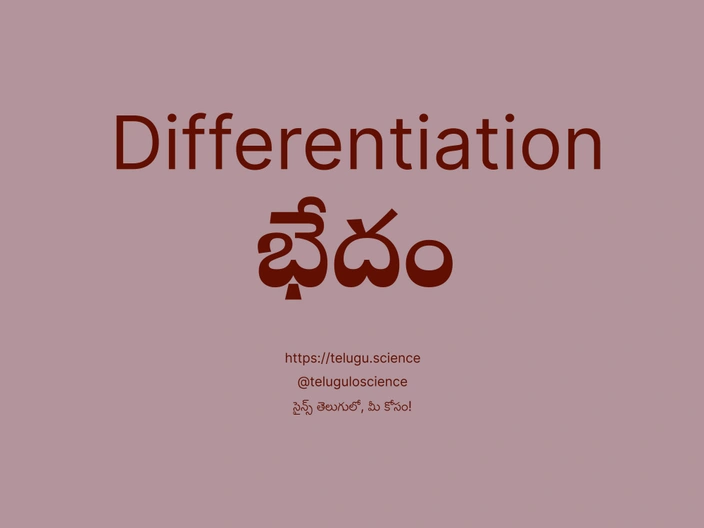 భేదం గురించి వివరణ | Differentiation