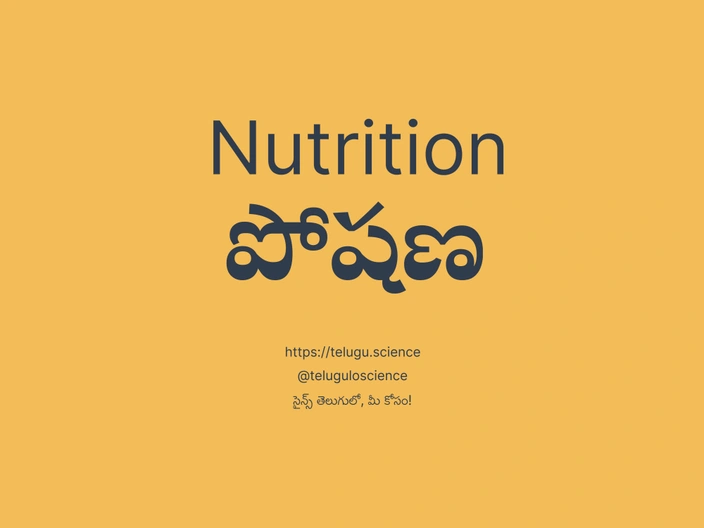 పోషణ గురించి వివరణ | Nutrition